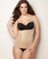 Create a sleek hourglass figure with the targeted torso control of this torsette by Flexees. Soft, non-binding, moisture-wicking outer fabric provides firm control that's elastic-free. Style #1866