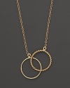 Dazzling interlocking circles of 14K yellow gold. By Nancy B.