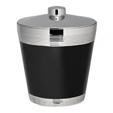 Putting a glamorous spin on cocktail hour, Vera Wang's Debonair ice bucket is a sleek, art deco-inspired piece featuring ribbed stainless steel and slick black enamel. Putting a glamorous spin on cocktail hour, Vera Wang's Debonair ice bucket is a sleek, art deco-inspired piece featuring ribbed stainless steel and slick black enamel.