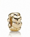 This sweet PANDORA charm features a ring of hearts in gleaming 14K gold.