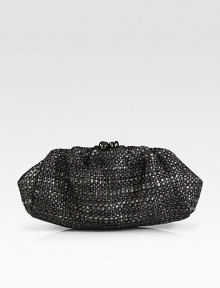Offering an exquisite display of woven tweed, a clutch bag that is simply elegant. Clasp closureOne inside open pocketCotton lining12W X 6H X 3DImported Offering an exquisite display of woven tweed, a clutch bag that is simply elegant. Clasp closureOne inside open pocketCotton lining12W X 6H X 3DImported