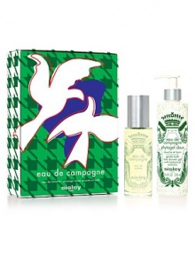The flight of the Eau de Campagne doves is enhanced by the red contours and the intensity of the green and purple background. Around the box, a green and white decoration for more modernism and character. Masculine and intense, the Eau de Campagne gift box takes on a graphic decoration. Set includes: Eau de Campagne, 3.4 oz. and an Eau de Campagne Bath & Shower Gel, 8.4 oz. Made in France. The flight of the Eau de Campagne doves is enhanced by the red contours and the intensity of the green and purple background. Around the box, a green and white decoration for more modernism and character. Masculine and intense, the Eau de Campagne gift box takes on a graphic decoration. Set includes: Eau de Campagne, 3.4 oz. and an Eau de Campagne Bath & Shower Gel, 8.4 oz. Made in France.