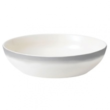 A watercolor wash of gradient gray migrates toward a warm neutral center to create an organic ombre effect on this durable, adaptable bowl from Vera Wang. A watercolor wash of gradient gray migrates toward a warm neutral center to create an organic ombre effect on this durable, adaptable bowl from Vera Wang.