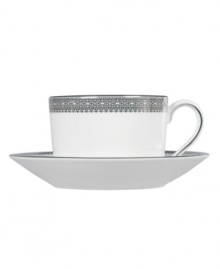 Inspired by the luxurious details that mark a Vera Wang gown, the Lace dinnerware and dishes set features a delicate, lace-patterned border in gleaming platinum. Inspired by the luxurious details that mark a Vera Wang gown, the Lace dinnerware and dishes set features a delicate, lace-patterned border in gleaming platinum.