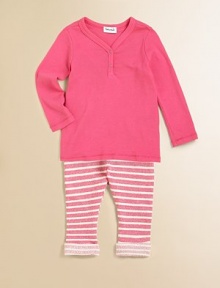 This vibrant set is cozy in a classic Henley design with matching pants.V-neckLong sleevesSnap frontElastic waistbandCuffed hem47% supima cotton/47% modal/6% spandexMachine washImported Please note: number of snaps may vary depending on size ordered. This vibrant set is cozy in a classic Henley design with matching pants.V-neckLong sleevesSnap frontElastic waistbandCuffed hem47% supima cotton/47% modal/6% spandexMachine washImported Please note: number of snaps may vary depending on size ordered.