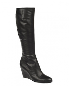 With modern, understated looks, these fashion basics are the perfect pair of tall boots for the office-dress them up or down; by Via Spiga. Wedges make this style walkable while adding height. With modern, understated looks, these fashion basics are the perfect pair of tall boots for the office-dress them up or down; by Via Spiga. Wedges make this style walkable while adding height.
