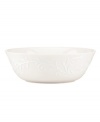 With an elegant white-on-white pattern featuring an embossed vine motif and radiant glaze, the Opal Innocence Carved large all-purpose bowl gets your table set for refined dining every day. Qualifies for Rebate