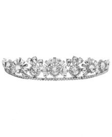 Head of the class. Add a refined, regal look to your special-occasion style with this elegant tiara from Monet. Adorned with sparkling Swarovski crystals, it's set in silver tone mixed metal. Approximate diameter: 5-1/2 inches (curved). Head of the class. Add a refined, regal look to your special-occasion style with this elegant tiara from Monet. Adorned with sparkling Swarovski crystals, it's set in silver tone mixed metal. Approximate diameter: 5-1/2 inches (curved).