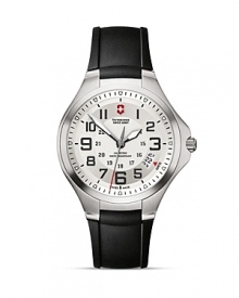 Bold numerals lend contemporary style to this analog quartz watch from Swiss Army. Bold numerals lend contemporary style to this analog quartz watch from Swiss Army.