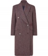 Classic menswear details add instant trend-right chic to this wool coat from Paul Smith - Wide notched lapels, long sleeves, double-breasted, front button placket, flap pockets, back vent, fitted silhouette - Wear with a blouse and sleek trousers or a cocktail sheath