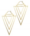 Channel 80s rock star style. RACHEL Rachel Roy's retro-chic earrings feature three cut-out triangles in gold tone mixed metal. Approximate drop: 3-3/4 inches.