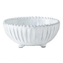 Handmade from Venetian terra marrone, or brown clay, this white footed bowl brings a note of rustic elegance to your dining table. Handmade from Venetian terra marrone, or brown clay, this white footed bowl brings a note of rustic elegance to your dining table.