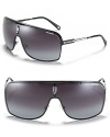 Carrera's shield shades boast sleek sophistication.