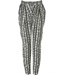 Pack a style-centric punch with these ethnic print harem pants - Wide elasticized waist, harem silhouette, off-seam pockets, straight leg with tapering at ankle, all-over print - Wear with an oversized tee, a modernized blazer, and platform sandals Pack a style-centric punch with these ethnic print harem pants - Wide elasticized waist, harem silhouette, off-seam pockets, straight leg with tapering at ankle, all-over print - Wear with an oversized tee, a modernized blazer, and platform sandals