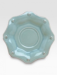 A beautiful stoneware saucer is crafted in Portugal with elegant curves to bring irresistibly romantic European charm to a dinner or party. From the Berry & Thread CollectionCeramic stoneware7 diam.Dishwasher- & microwave-safeImported