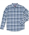 Elevate your warm-weather look with this Izod madras shirt. Pair with a graphic tee for the ultimate high-low balance.