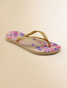 Everyone's favorite flip flops, now for your little one, gets an update with a vibrant design and thin straps for added comfort and style.Slip-on stylePVC upperRubber soleMade in Brazil Everyone's favorite flip flops, now for your little one, gets an update with a vibrant design and thin straps for added comfort and style.Slip-on stylePVC upperRubber soleMade in Brazil