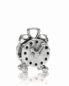 Time is on your side with PANDORA's sterling silver alarm clock charm.