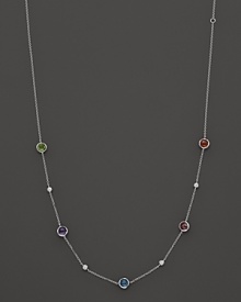 Stations of diamonds and brilliant gemstones dot a sterling silver chain. By Ippolita.