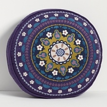 Inspired by the ornate brocade patterns of Morocco, this round decorative pillow adds an air of mystique to any decor. Inspired by the ornate brocade patterns of Morocco, this round decorative pillow adds an air of mystique to any decor.