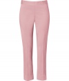 Chic pants in fine, cotton stretch blend - On-trend in pale pink - Slim cut crops at ankles - Slim, medium rise flat front, with side zip and welt pockets at rear - Crease detail flatters and elongates the leg - Elegant and ultra-versatile, ideal for work or weekend - Pair with a cardigan, simple t-shirt or tank and leather flats, or dress up with a silk blouse, blazer and peep toe pumps