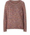 Shades of rose add feminine flair to this cozy wool-blend pullover from Paul & Joe Sister - Round neck, long sleeves, relaxed silhouette, multi-color knit - Pair with skinny jeans, an A-line wool coat, and ballet flats