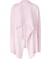 Super soft in a sweet shade of blush, Steffen Schrauts ribbed sleeve open cardigan is an effortless cool choice for causal looks - Flat knit trim, ribbed long sleeves, open draped front with - Fitted - Wear with a tissue tee, skinnies and flats