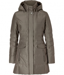 Stylish and sporty, Woolrichs quilted Trenton down coat is a must for cool weather looks - Stand-up collar, removable hood, long sleeves, fitted ribbed knit cuffs, hidden two-way front zip and snapped panel, snapped flap pockets, quilted - Softly tailored fit - A versatile, classic coat perfect for both city streets and country slopes Stylish and sporty, Woolrichs quilted Trenton down coat is a must for cool weather looks - Stand-up collar, removable hood, long sleeves, fitted ribbed knit cuffs, hidden two-way front zip and snapped panel, snapped flap pockets, quilted - Softly tailored fit - A versatile, classic coat perfect for both city streets and country slopes