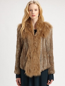 Plush rabbit and coyote fur make up this luxurious, wonderfully warm design.V necklineShawl collarLong sleevesSide slash pocketsFully linedAbout 23 from shoulder to hemRabbit and Coyote furDry clean by fur specialistImportedRabbit fur origin: ChinaCoyote fur origin: USAModel shown is 5'10 (177cm) wearing US size Small. Plush rabbit and coyote fur make up this luxurious, wonderfully warm design.V necklineShawl collarLong sleevesSide slash pocketsFully linedAbout 23 from shoulder to hemRabbit and Coyote furDry clean by fur specialistImportedRabbit fur origin: ChinaCoyote fur origin: USAModel shown is 5'10 (177cm) wearing US size Small.
