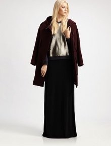 Sculptural and chic, rendered in felted wool and accented with leather buttonhole trim.Attached hoodButton front with leather trimFlap pocketsAbout 36 from shoulder to hemWoolDry cleanImportedModel shown is 5'10 (177cm) wearing US size 4. Sculptural and chic, rendered in felted wool and accented with leather buttonhole trim.Attached hoodButton front with leather trimFlap pocketsAbout 36 from shoulder to hemWoolDry cleanImportedModel shown is 5'10 (177cm) wearing US size 4.