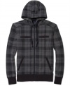 Not your dad's plaid. This hoodie with plaid print is from American Rag is all about hip edge, not fraternity pledge.