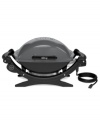 Give it a grill! Food tastes better and better when prepped on Weber's electric grill. Precision heat control settings bring perfection to the plate, while the aluminum heat retention liner, porcelain enameled cast iron grate and cast aluminum lid and body make it easy to maintain temps. Limited warranty.