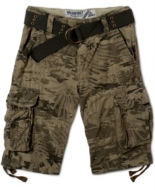 With a laid-back tropical camo pattern, these cargo shorts from Wear First are ready to let the good times roll all summer long.