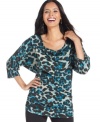 Amp up your workday wardrobe with a dose of animal print--you'll be all set with Style&co.'s dolman-sleeve top!