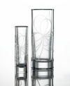 Ribbons of frosted glass enhance this cool cylindrical vase (shown right). Create a stylish presentation of fresh cut flowers or coordinate with the rest of the Belle Boulevard collection for soft, modern home decorating.