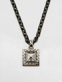 Modern elegance defines this pendant necklace suspended from a polished link-chain, set in cool sterling silver and stainless steel.Sterling silver/stainless steelPendant: About ¾ x ¾Length, about 22Imported Modern elegance defines this pendant necklace suspended from a polished link-chain, set in cool sterling silver and stainless steel.Sterling silver/stainless steelPendant: About ¾ x ¾Length, about 22Imported