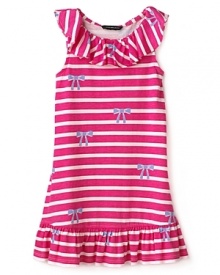 Little Marc Jacobs Girls' Lolita Bow Stripe Dress - Sizes 2-6 Little Marc Jacobs Girls' Lolita Bow Stripe Dress - Sizes 2-6