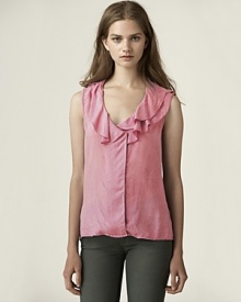 This Velvet by Graham & Spencer top gets a hint of feminine flair by way of a dainty ruffled neckline.