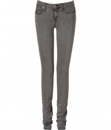 Stylish jean in fine cotton denim - Elegant and versatile grey color goes with just about everything - Sexy, glove-like skinny fit - Chic fabric pool at ankles - Low rise with belt loops and pockets at front and back - Wear with billowy silk blouses, long button downs, oversize cashmere pullovers - Pair with high heels, ankle booties and ballerina flats Stylish jean in fine cotton denim - Elegant and versatile grey color goes with just about everything - Sexy, glove-like skinny fit - Chic fabric pool at ankles - Low rise with belt loops and pockets at front and back - Wear with billowy silk blouses, long button downs, oversize cashmere pullovers - Pair with high heels, ankle booties and ballerina flats