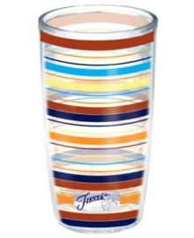 Iconic style meets brilliant design in the Fiesta Modern Stripe tumbler by Tervis Tumblers. Bold colors wrap a practically indestructible cup that'll keep hot drinks hot and cold drinks cold. With Fiesta logo and dancer. Iconic style meets brilliant design in the Fiesta Modern Stripe tumbler by Tervis Tumblers. Bold colors wrap a practically indestructible cup that'll keep hot drinks hot and cold drinks cold. With Fiesta logo and dancer.