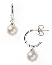 Majorica 8MM White Pearl Drop Earrings