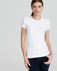 A true essential for any gal, this Three Dots top uses fabric treated to retain color, and its premium combed cotton resists pilling. A true essential for any gal, this Three Dots top uses fabric treated to retain color, and its premium combed cotton resists pilling.