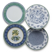 This ingenious collection gives you a choice of patterns to mix and match for virtually limitless options. Choose from dinner plate, salad plate, bread & butter plate, mug, rim soup bowl and 12.5 platter. This ingenious collection gives you a choice of patterns to mix and match for virtually limitless options. Choose from dinner plate, salad plate, bread & butter plate, mug, rim soup bowl and 12.5 platter.