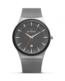 Skagen's titanium mesh watch has been crafted for a strong finish. This high-impact timepiece features advanced Japanese quartz movement, bringing form and function to your practical portfolio.