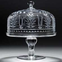 This is a practical and wonderfully decorative covered cake stand and dome. Perfect for displaying the finest gateaux. Exquisitely hand engraved, it is the fanciest piece of fine crystal. This is a practical and wonderfully decorative covered cake stand and dome. Perfect for displaying the finest gateaux. Exquisitely hand engraved, it is the fanciest piece of fine crystal.