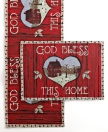 Show your appreciation. This God Bless This Home runner from Windham Weavers features a rich tapestry expressing the sentiment of the season with a charming country motif. Show your appreciation. This God Bless This Home runner from Windham Weavers features a rich tapestry expressing the sentiment of the season with a charming country motif.