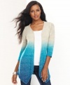 Get ready to dye for INC's adorable cardigan! You'll love the asymmetrical hem and soft shape.