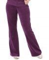 Get in your comfort zone with Pink Rose's trendy plus size velour pants, featuring a drawstring elastic waistband for ease of style. (Clearance)