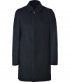 Inject seamless sophistication into any outfit with Jil Sanders exquisitely tailored wool-cashmere coat - Classic collar, long sleeves, hidden buttoned cuffs, hidden front button placket, slit pockets - Straight silhouette - Wear with jeans and a pullover or with a sleek suit and silk scarf