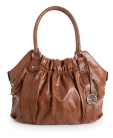 This large, ruched shopper from Style&co. is finished in the season's hottest hues! Other colors and finishes available. This large, ruched shopper from Style&co. is finished in the season's hottest hues! Other colors and finishes available.